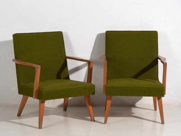 Butacas vintage de color verde (c.1950). Conjunto de 2 piezas