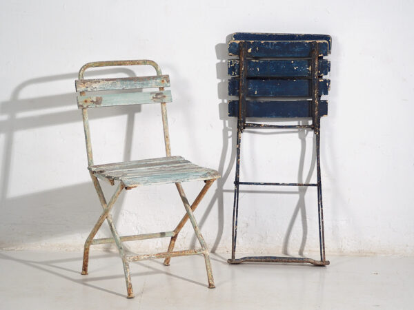 Sillas plegables de jardín antiguas (c.1920). Conjunto de 4 piezas #34