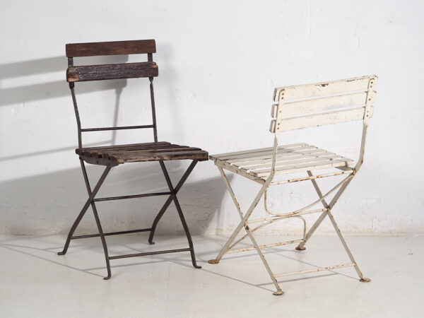 Sillas plegables de jardín antiguas (c.1920). Conjunto de 4 piezas #34