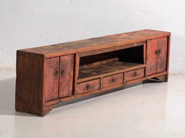 Meuble TV ancien à patine rouge (c.1900) #22