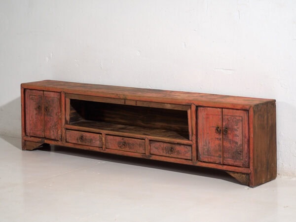 Meuble TV ancien à patine rouge (c.1900) #22
