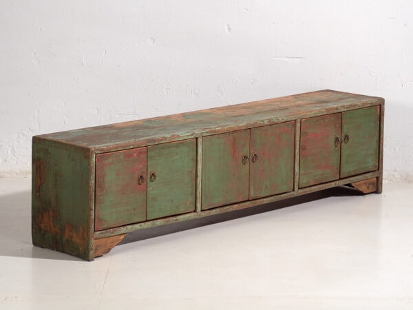 Antique TV cabinet with green and red patina (c.1900) #27