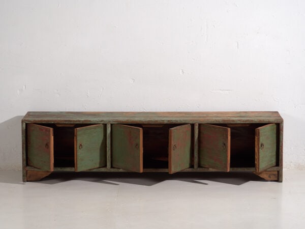 Antique TV cabinet with green and red patina (c.1900) #27
