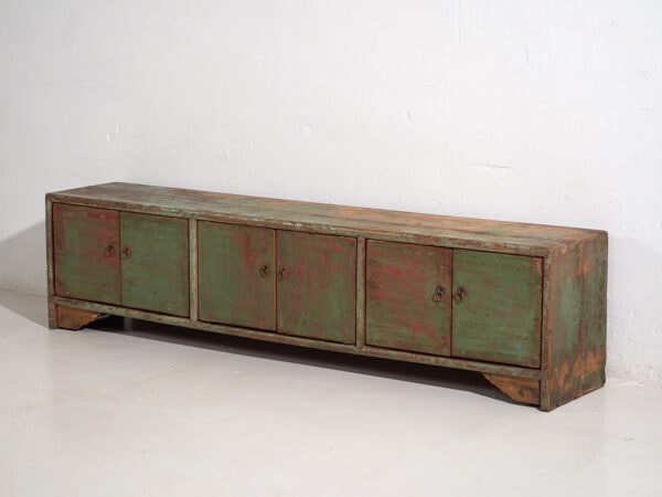 Antique TV cabinet with green and red patina (c.1900) #27