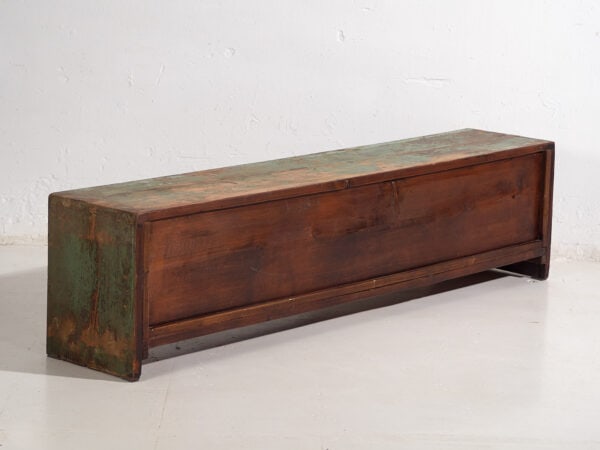 Antique TV cabinet with green and red patina (c.1900) #27