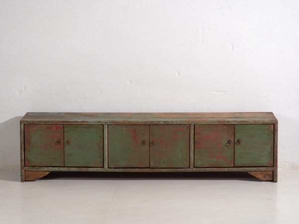 Antique TV cabinet with green and red patina (c.1900) #27
