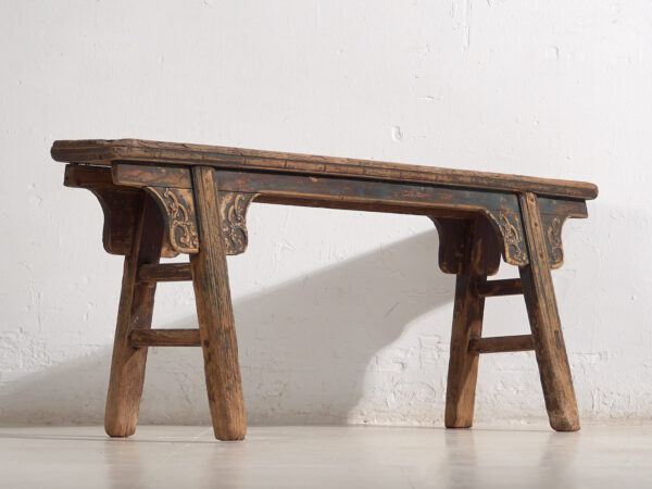 Banc asiatique ancien aux teintes bleu marine (c.1870) #10