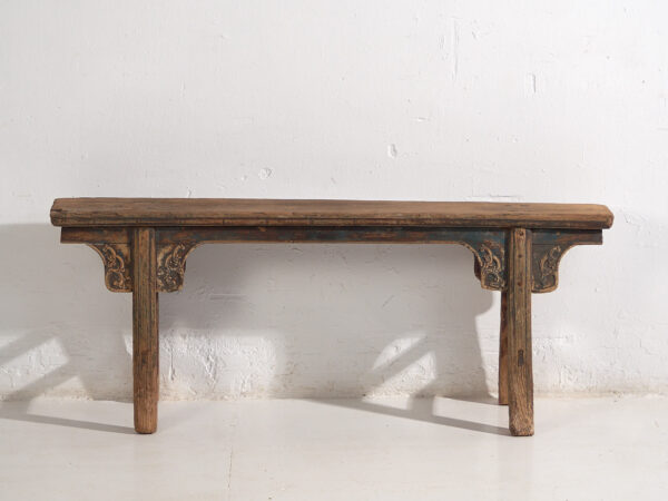 Banc asiatique ancien aux teintes bleu marine (c.1870) #10
