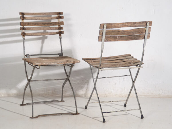 Antique folding garden chairs (c.1920). Set of 2 pieces #2