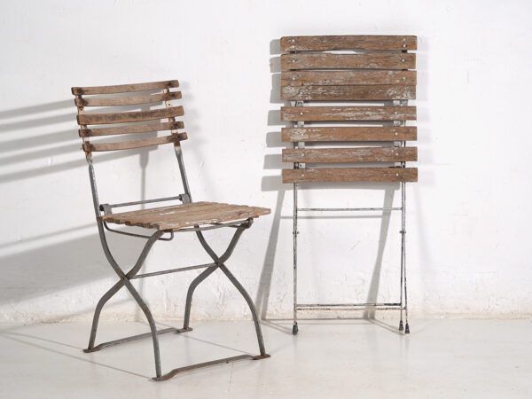 Antique folding garden chairs (c.1920). Set of 2 pieces #2