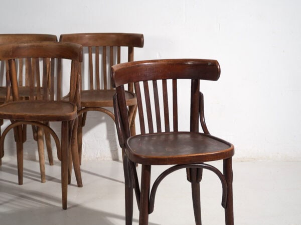 Antique Viennese style bistro chairs (c.1920). Set of 4 pieces #1