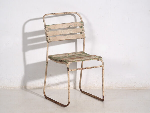 Chaises de jardin blanches anciennes (c.1920). Ensemble de 4 pièces #35