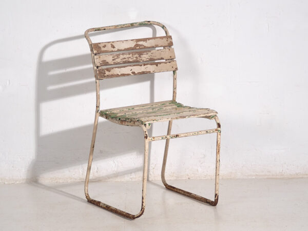 Chaises de jardin blanches anciennes (c.1920). Ensemble de 4 pièces #35