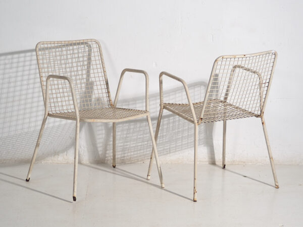 Chaises d'extérieur anciennes avec accoudoirs (vers 1920). Ensemble de 4 pièces n°4
