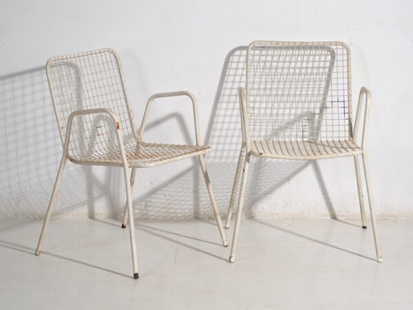 Chaises d'extérieur anciennes avec accoudoirs (vers 1920). Ensemble de 4 pièces n°4