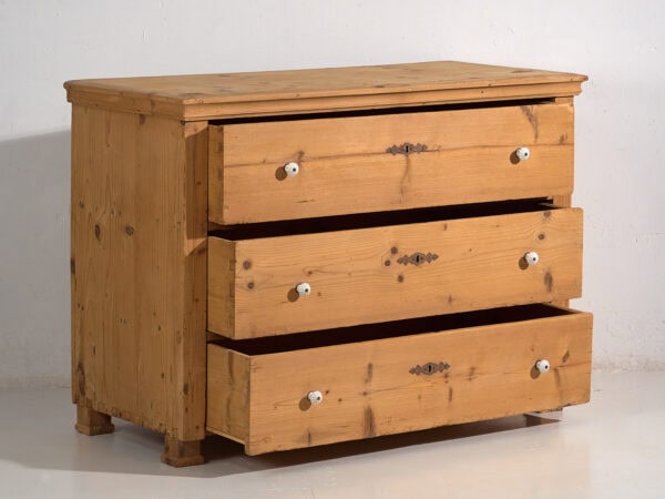 Commode ancienne en bois massif (c.1920) #14