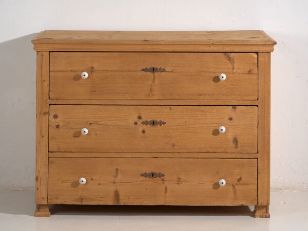 Commode ancienne en bois massif (c.1920) #14