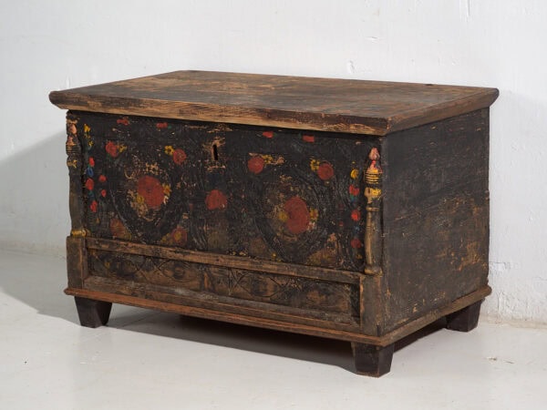 Coffre ancien à décor floral (c.1920) #8