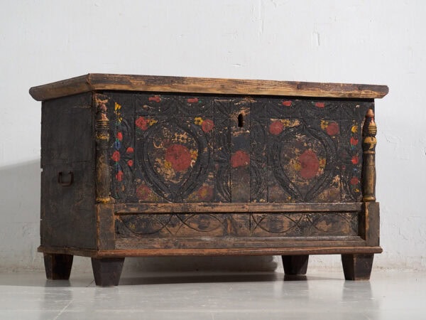 Coffre ancien à décor floral (c.1920) #8