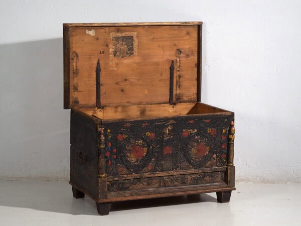 Coffre ancien à décor floral (c.1920) #8