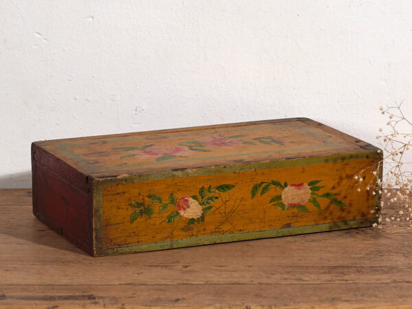 Estuche rectangular antiguo de color ocre (c.1900) #22