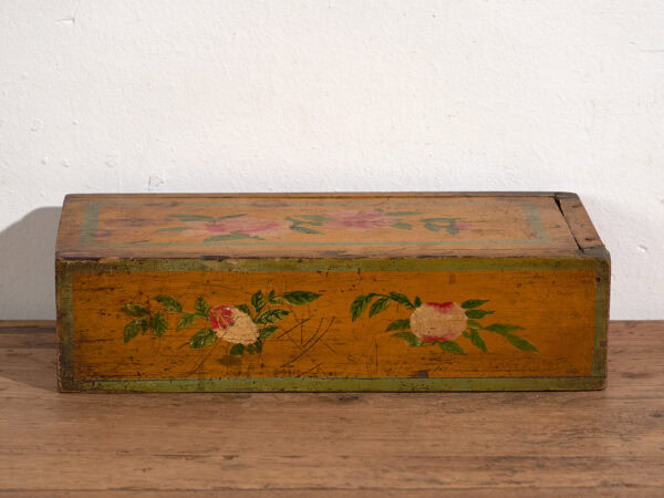 Estuche rectangular antiguo de color ocre (c.1900) #22