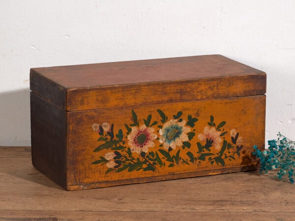 Small antique ochre colored chest (c.1900) #37