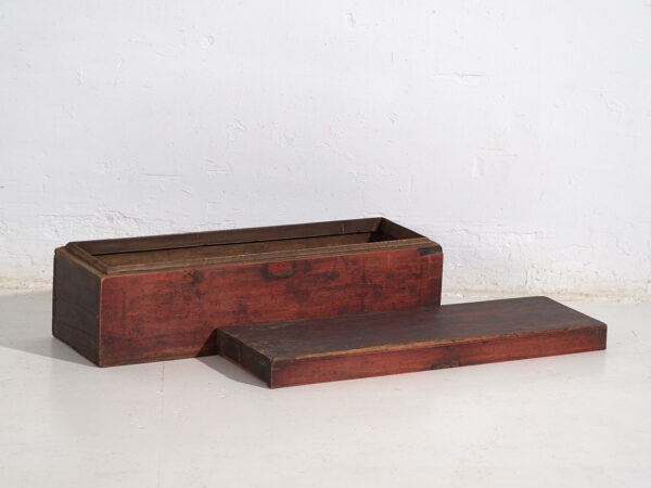 Antiguo cofre chino de color rojo granate (c.1900) #11