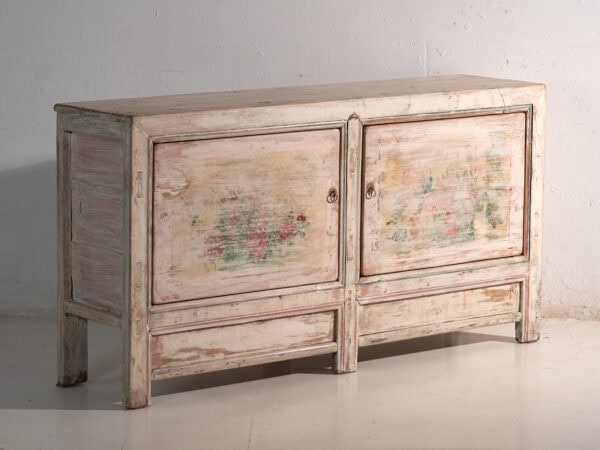 Aparador de madera antiguo de color blanco (c.1870)