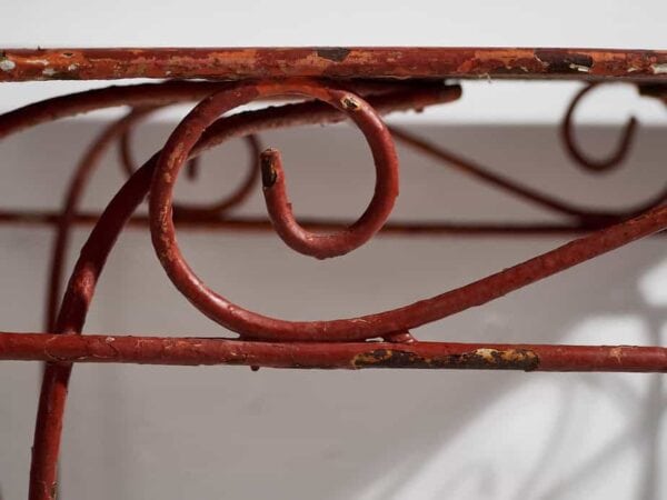 Mesa para terraza antigua de color rojo (c.1920) #21