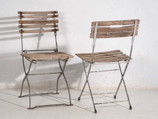 Sillas plegables antiguas de jardín (c.1920). Conjunto de 2 piezas #2