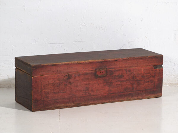Antiguo cofre chino de color rojo granate (c.1900) #11