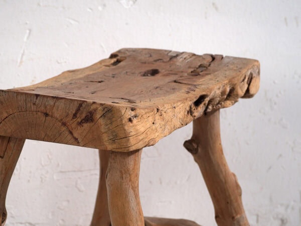 Taburete antiguo de estilo wabi sabi (c.1900) #3