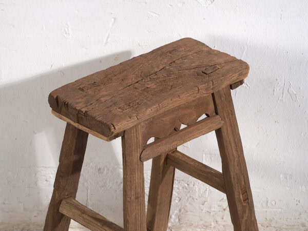 Taburete asiático antiguo (c.1900) #8