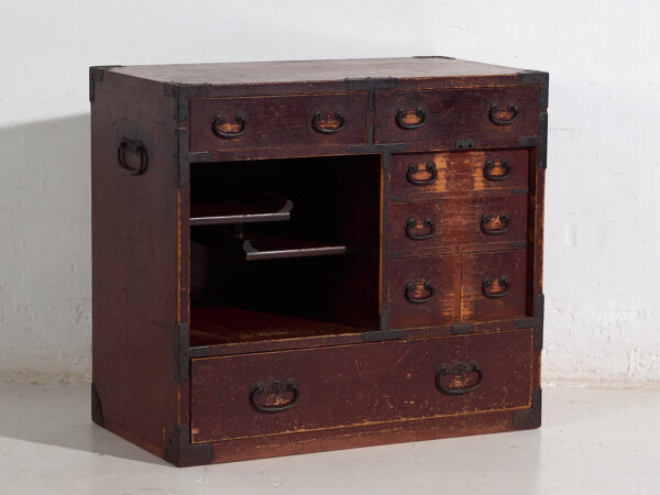 Choba-dansu japonés antiguo en madera de cedro, periodo Meiji/Taishō (c. 1890–1920) #45