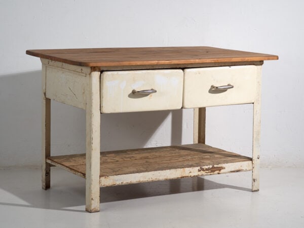Mesa de trabajo industrial con cajones (c.1940) #75