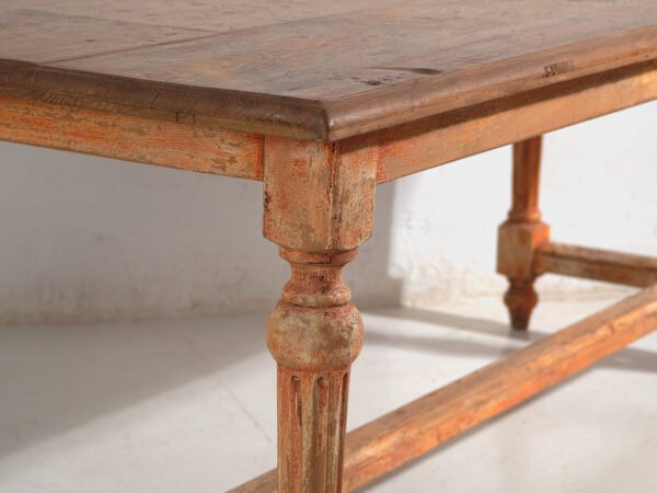 Mesa de comedor de roble antiguo – Mesa rústica europea de gran formato