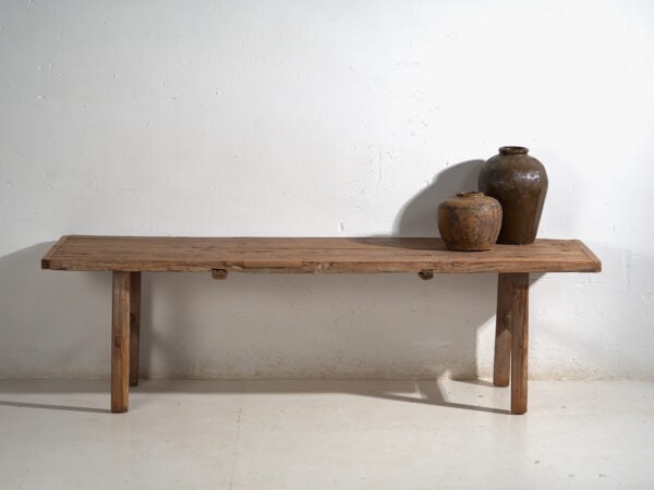 Mesa banco antigua en madera maciza – Shandong, circa 1930