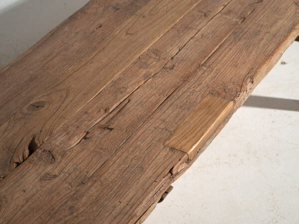 Mesa banco antigua en madera maciza – Shandong, circa 1930