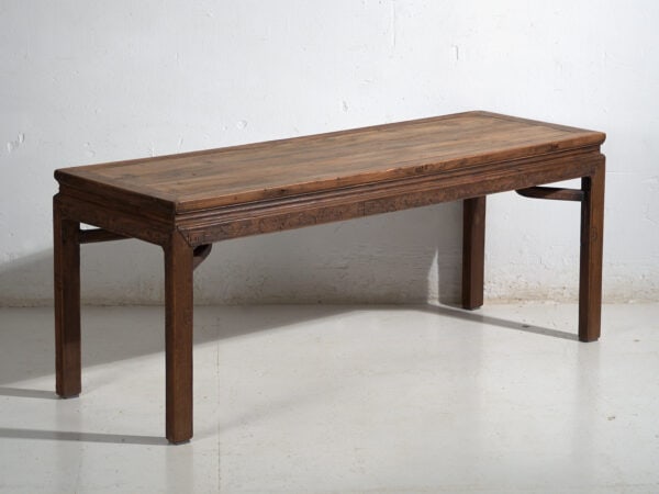 Mesa banco antigua en madera de pino – China, circa 1900