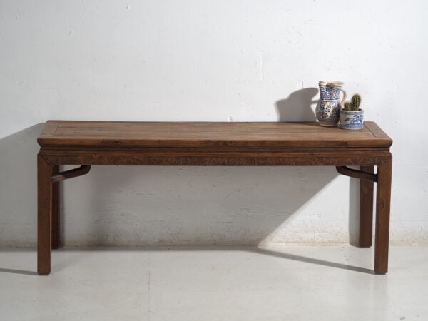 Mesa banco antigua en madera de pino – China, circa 1900