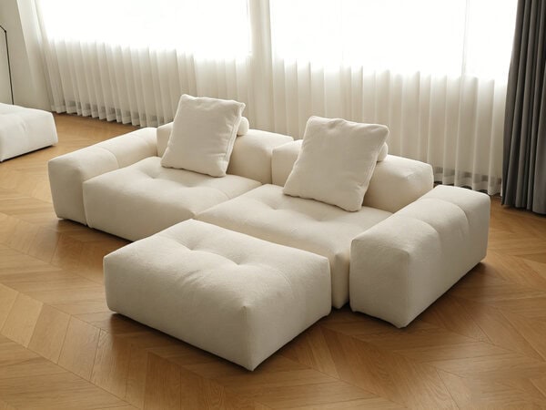 Chenille Fabric Modular Sofa, Freely Combinable - 图片 4