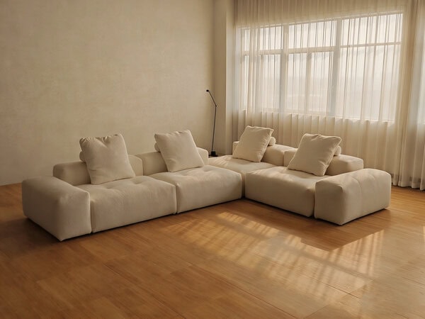 Chenille Fabric Modular Sofa, Freely Combinable - 图片 6