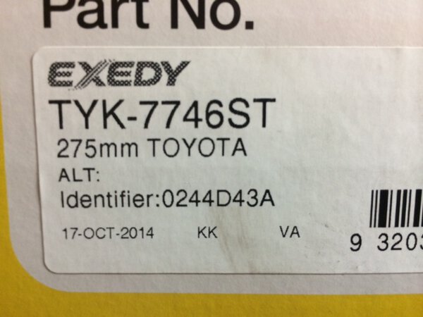TYK-7746ST TOYOTA PRADO CLUTCH KIT FOR KDJ120