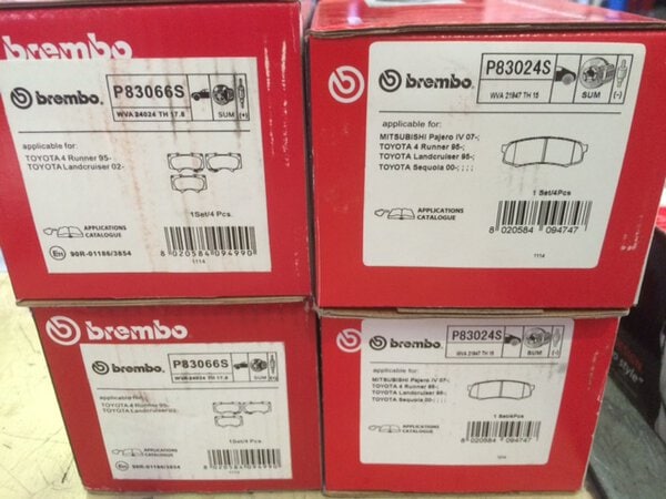 TOYOTA PRADO DISC PADS FRONT AND REAR