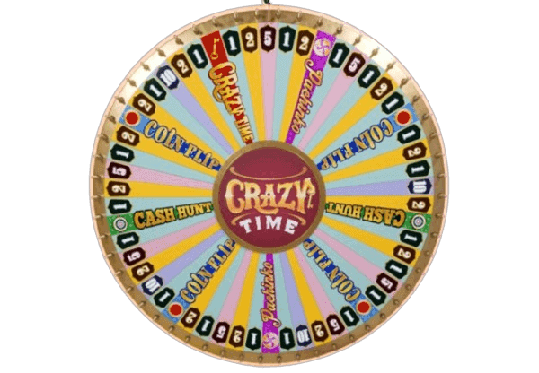 Roue Crazy Time composée de 54 segments
