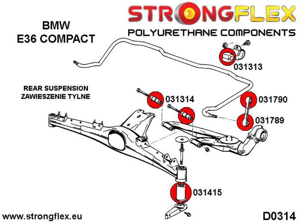 STRONGFLEX Polyurethane Rear Anti Roll Barbushing 031313B (2)
