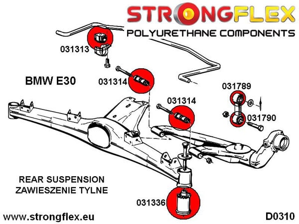 STRONGFLEX Polyurethane Rear Anti Roll Barbushing 031313B (3)