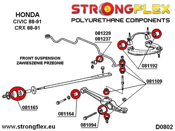 STRONGFLEX Polyurethane Front Wishbone Inner Bushing Sport 081164A (2)