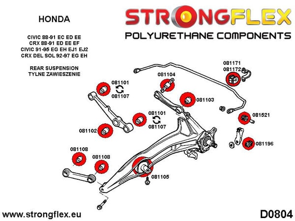 STRONGFLEX Polyurethane Rear Anti Roll Bar Link Bushing 081196B (3)